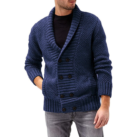 Herren Strickjacke mit doppelter Knopfleiste und modernem Strukturdesign Heidi-Mode