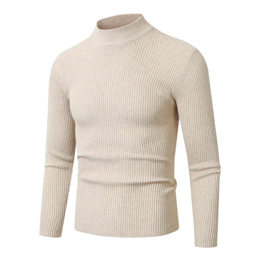 Herren Rollkragenpullover mit geripptem Design Heidi-Mode