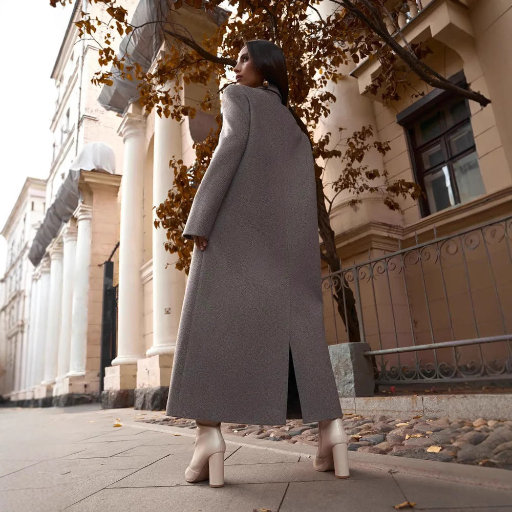Damen Eleganter Doppelreiher-Mantel mit strukturierten Details Heidi-Mode
