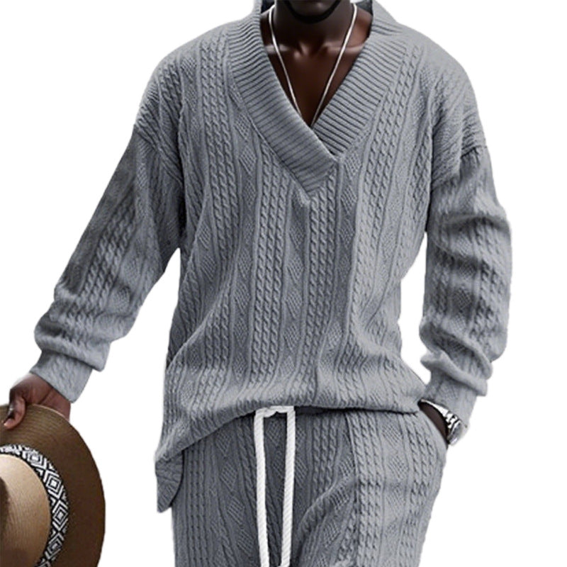 Herren Strickpullover mit modernem V-Ausschnitt und lässigem Design Heidi-Mode