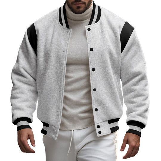 Herren Sportliche Collegejacke mit modernem Design und Kontrastärmel Heidi-Mode