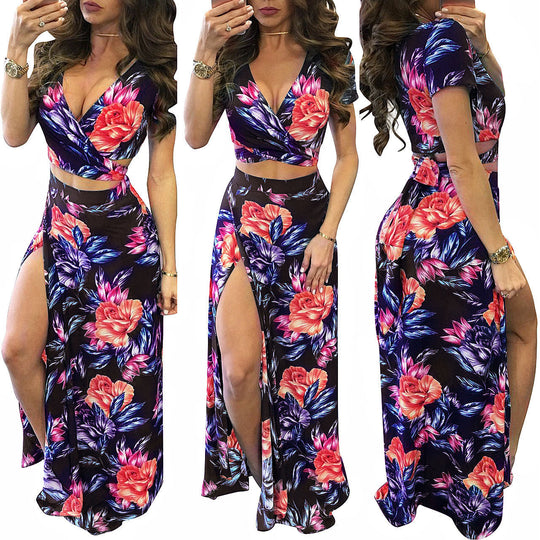 Heidi-Mode | Digitaler Druck Floral Zwei-Teile-Set