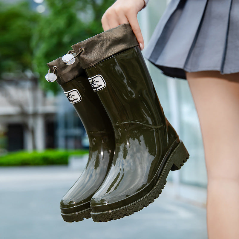 Damen Hochwertige und stylische Gummistiefel mit verstellbarem Schnürsystem Heidi-Mode