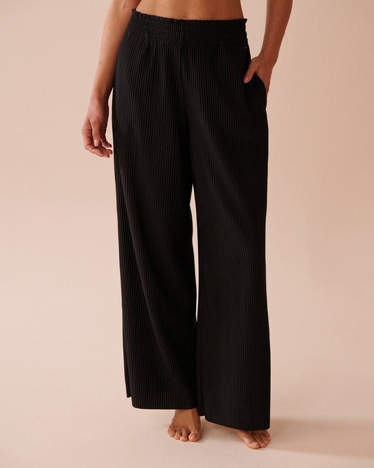 Damen Plissee-Hose mit elastischem Bund und Seitentaschen Heidi-Mode