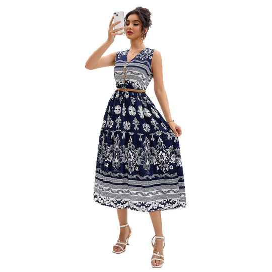 Damen Midikleid mit floralen Mustern Heidi-Mode