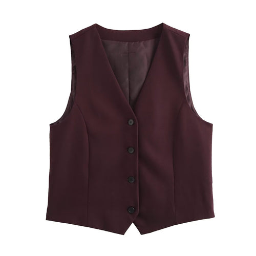 Damen elegante Weste mit modernem Schnitt und praktischen Knopfdetails Heidi-Mode