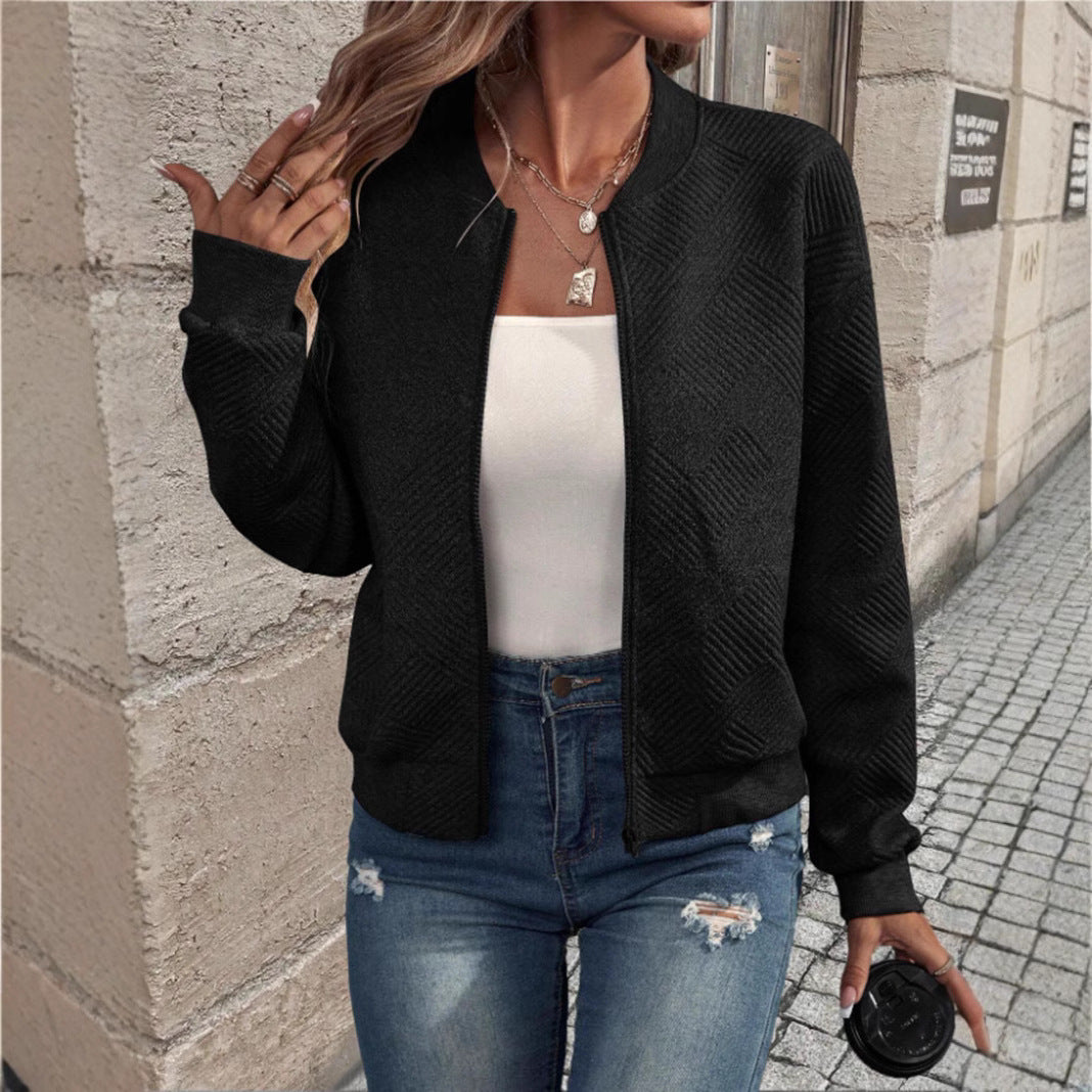 Damen leichte Bomberjacke mit strukturiertem Design Heidi-Mode