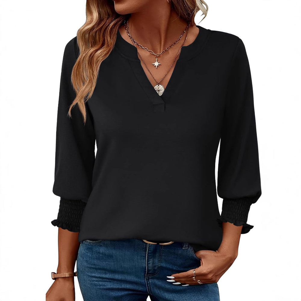 Damen modische Bluse mit verspieltem Paisleymuster und Rüschendetails Heidi-Mode