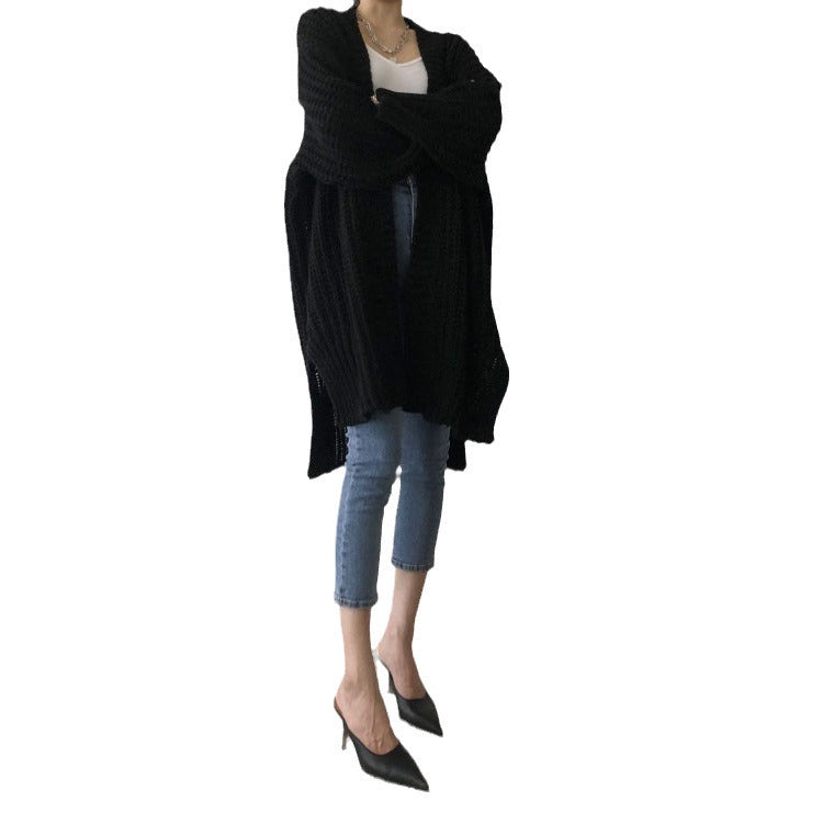 Damen Strickjacke mit offenem Schnitt und lässigen Details Heidi-Mode