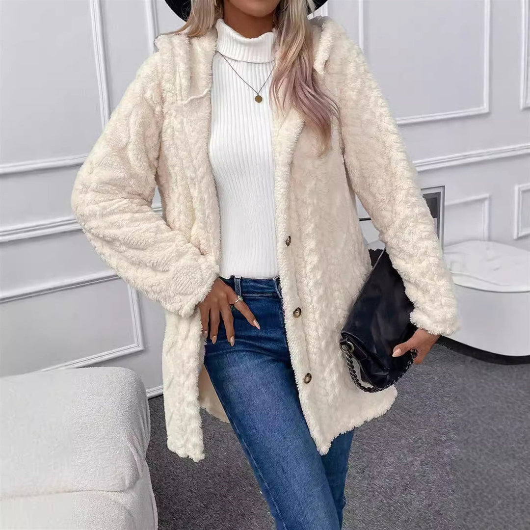 Damen Kuschelige Oversized Jacke Heidi-Mode