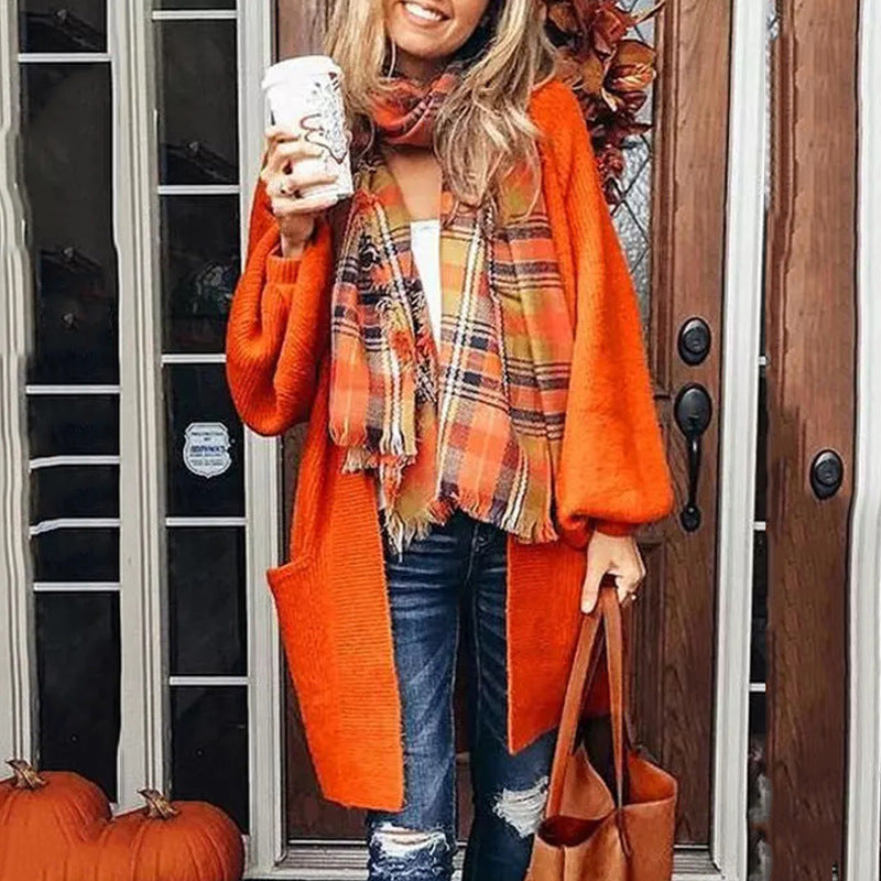 Damen gemütliche Strickjacke mit komfortablen Taschen Heidi-Mode
