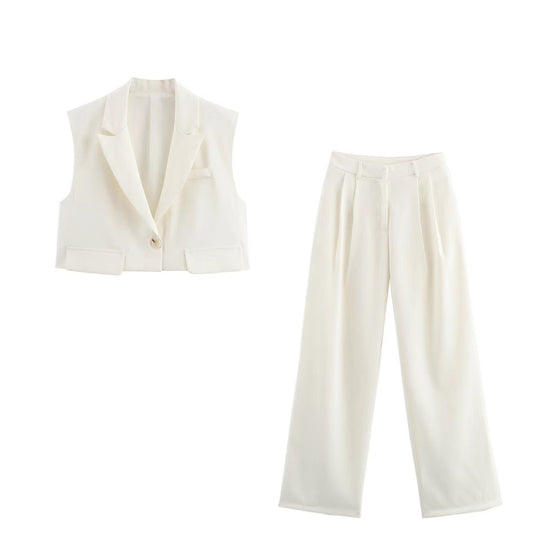 Damen Weite Palazzo-Hose mit eleganter Bundfaltenverarbeitung Heidi-Mode