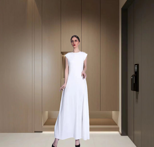 Damen Maxikleid mit minimalistischem Design und elegantem Schnitt Heidi-Mode