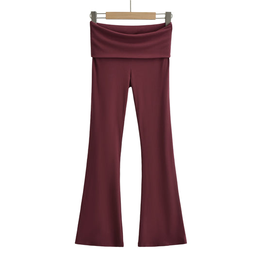 Damen Flared Yoga-Hose mit hohem Bund und elastischem Komfort Heidi-Mode