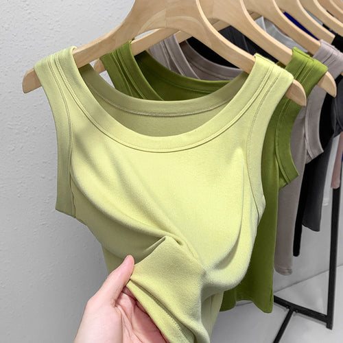 Damen ärmelloses Basic-Top aus hochwertigem Material Heidi-Mode