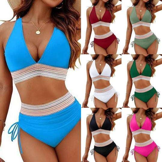 Damen Hochtaillierter Bikini mit schickem Cut-Out und verstellbaren Trägern Heidi-Mode