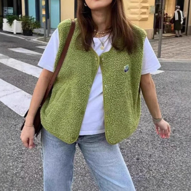 Damen modische Weste mit Fleece-Futter und praktischen Taschen Heidi-Mode