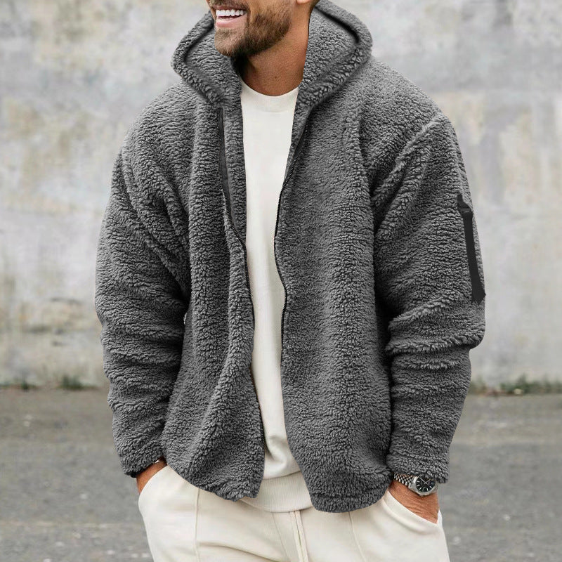 Herren Fleecejacke mit Kapuze Heidi-Mode