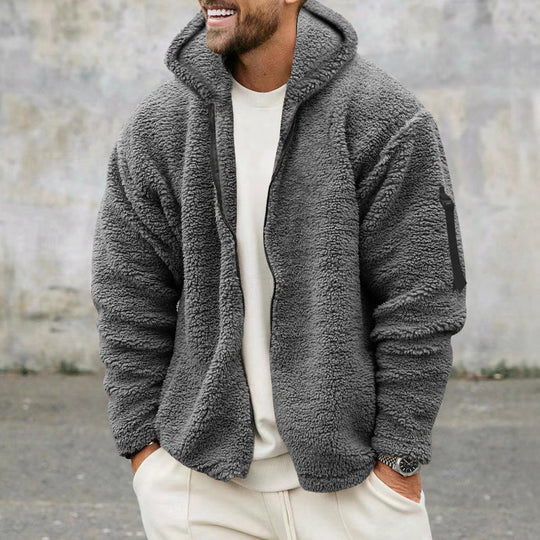 Herren Fleecejacke mit Kapuze Heidi-Mode