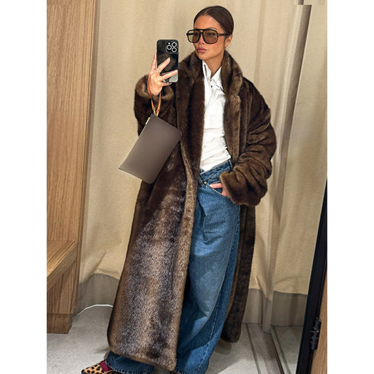 Damen Kunstpelzmantel im luxuriösen Oversized-Stil Heidi-Mode