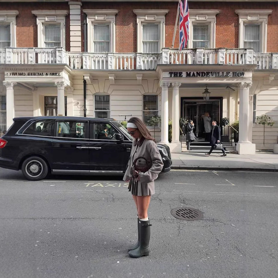 Damen Karierter Blazer mit passendem Rock Heidi-Mode