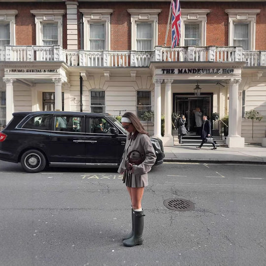 Damen Karierter Blazer mit passendem Rock Heidi-Mode