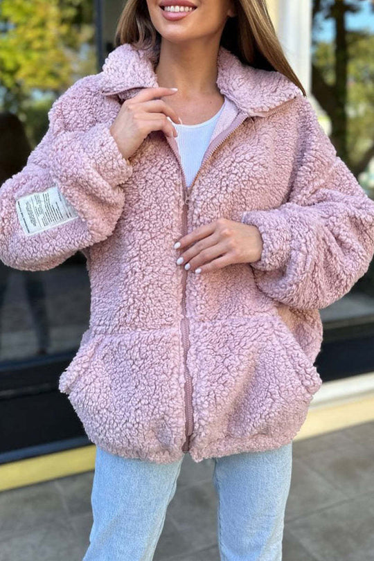 Damen Fleecejacke mit weichem Innenfutter und hoher Kragen Heidi-Mode
