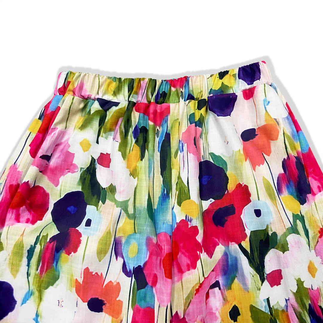 Damen Weite Sommerhose mit floralem Design und praktischen Taschen Heidi-Mode