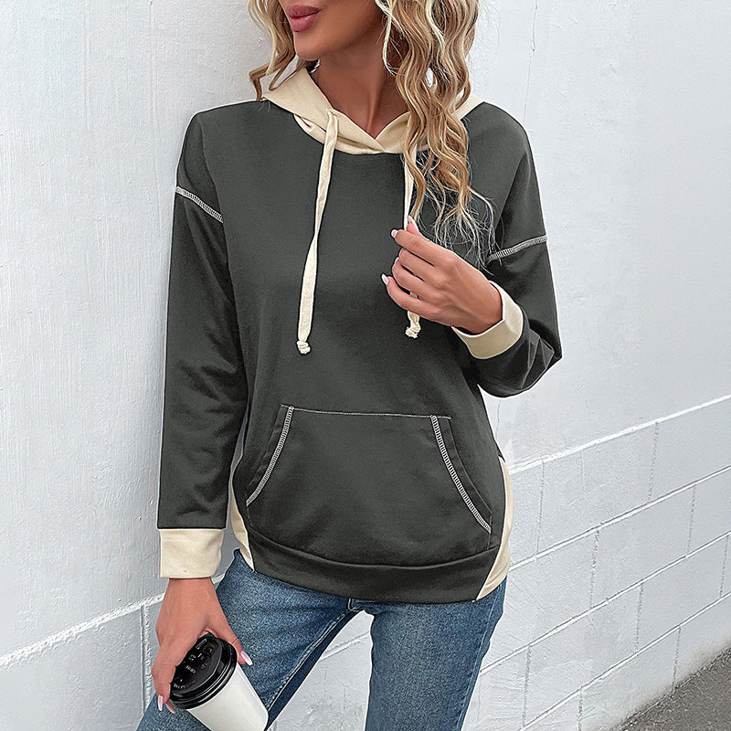 Damen Hoodie mit Kapuze und praktischen Taschen Heidi-Mode