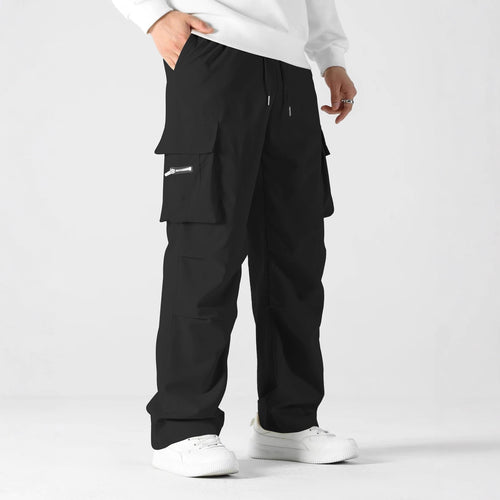 Herren Cargo-Hose mit multifunktionalen Taschen und elastischem Bund Hedi-Mode