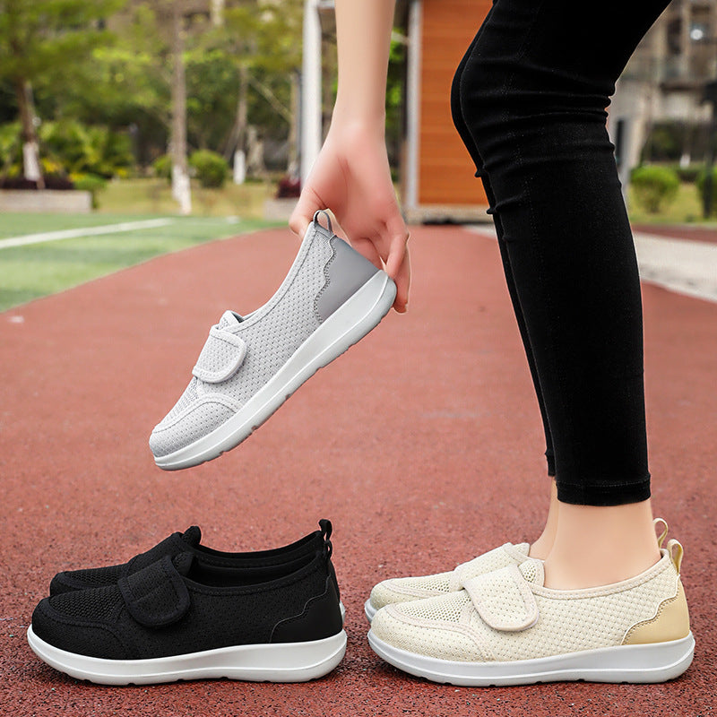 Damen Bequeme Klettverschluss Sneakers mit atmungsaktivem Obermaterial Heidi-Mode