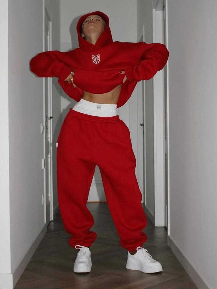 Damen Oversized Hoodie mit lässigen Hosen Heidi-Mode