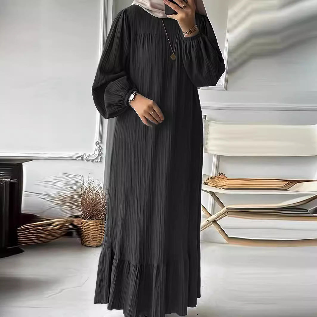 Damen Maxikleid mit waagerechtem Faltenwurf Heidi-Mode