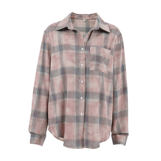 Damen Oversized Karohemd aus leichtem Baumwollmix mit modernen Schnittdetails Heidi-Mode