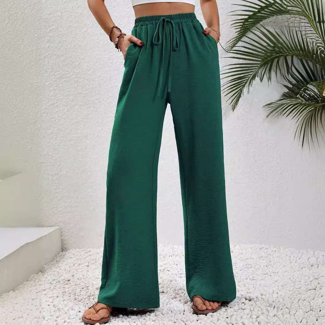 Damen weite Sommerhose mit elastischem Bund und lässigem Schnitt Heidi-Mode