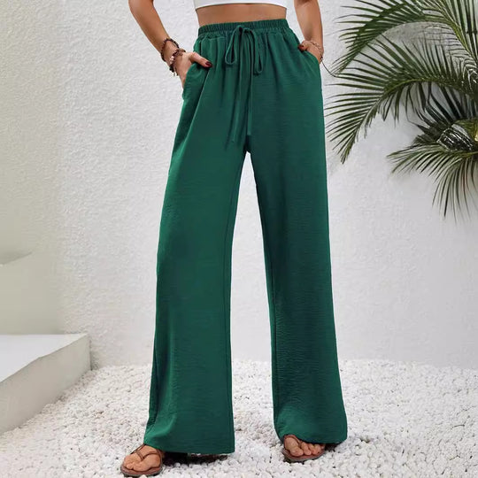 Damen weite Sommerhose mit elastischem Bund und lässigem Schnitt Heidi-Mode