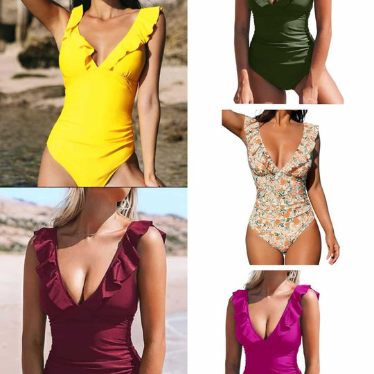 Damen Badeanzug mit Rüsche Heidi-Mode