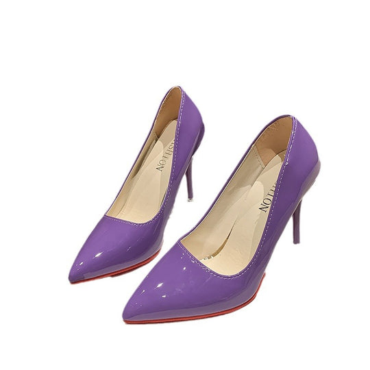 Damen Elegante High Heels mit spitz zulaufender Vorderkappe und transparentem Absatz Heidi-Mode