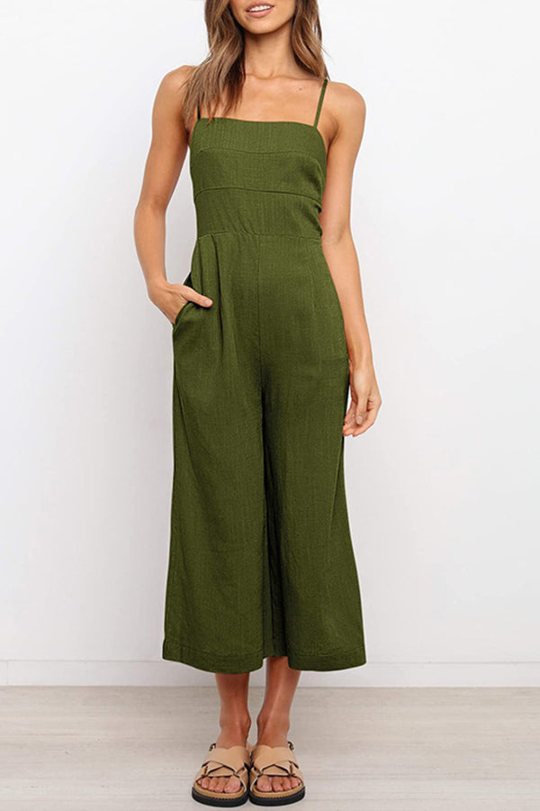 Heidi-Mode | Solide Tie Rückfreie Kurze Jumpsuits