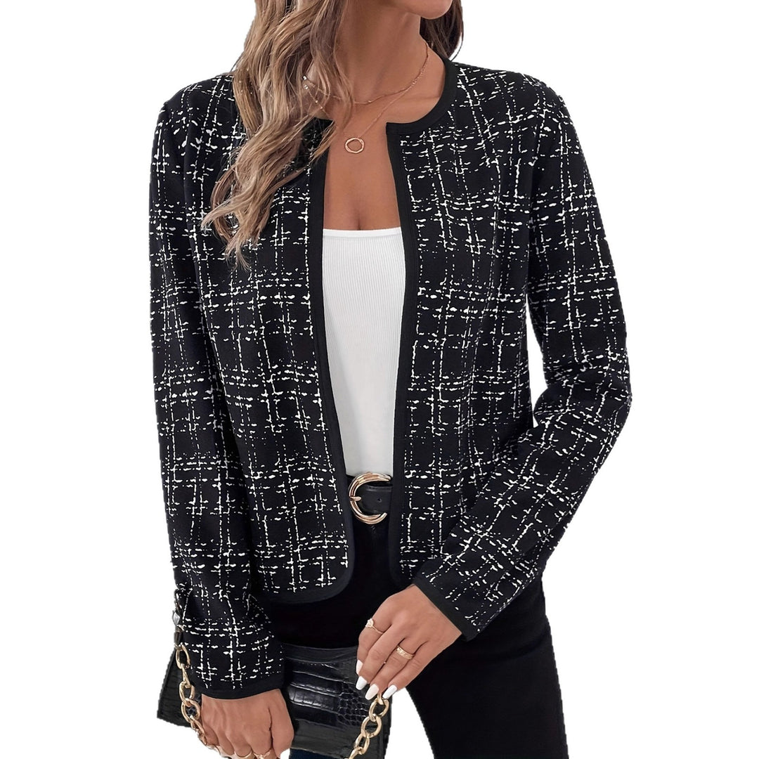 Damen strukturierte Blazerjacke mit Kontrastdetails Heidi-Mode