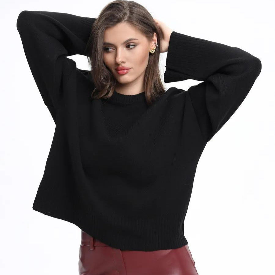 Damen Bequemer Pullover mit Oversized-Schnitt und breiten Ärmeln Heidi-Mode