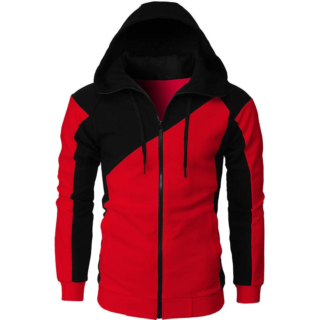 Herren Sportliche Kapuzenjacke mit kontrastierenden Farbakzenten Heidi-Mode