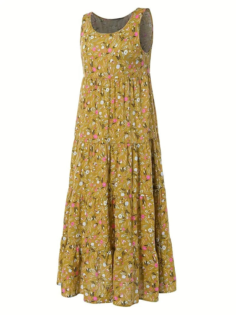 Damen Langes Freizeitkleid mit floralem Design Heidi-Mode