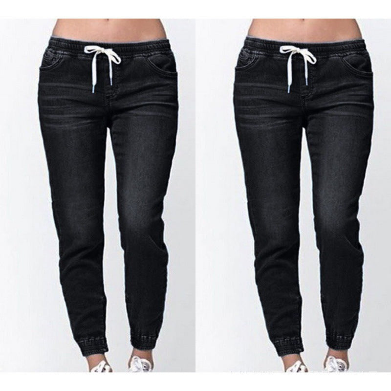 Damen Joggingjeans mit elastischem Bund und praktischen Taschen Heidi-Mode