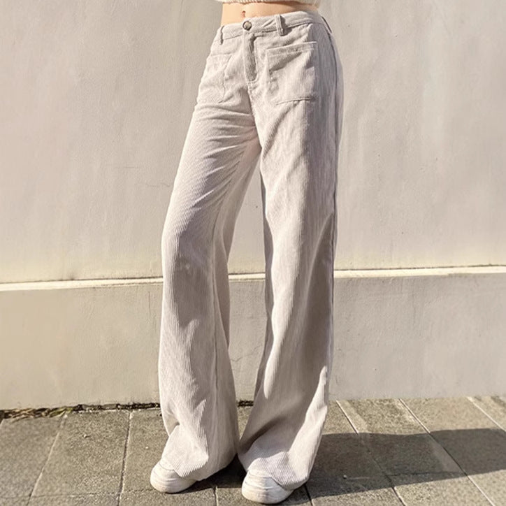 Damen Bequeme und stilvolle Cordhose mit weitem Bein Heidi-Mode