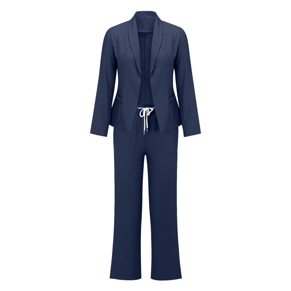 Damen eleganter Jumpsuit mit Blazer-Optik und verstellbarem Taillenzug Heidi-Mode