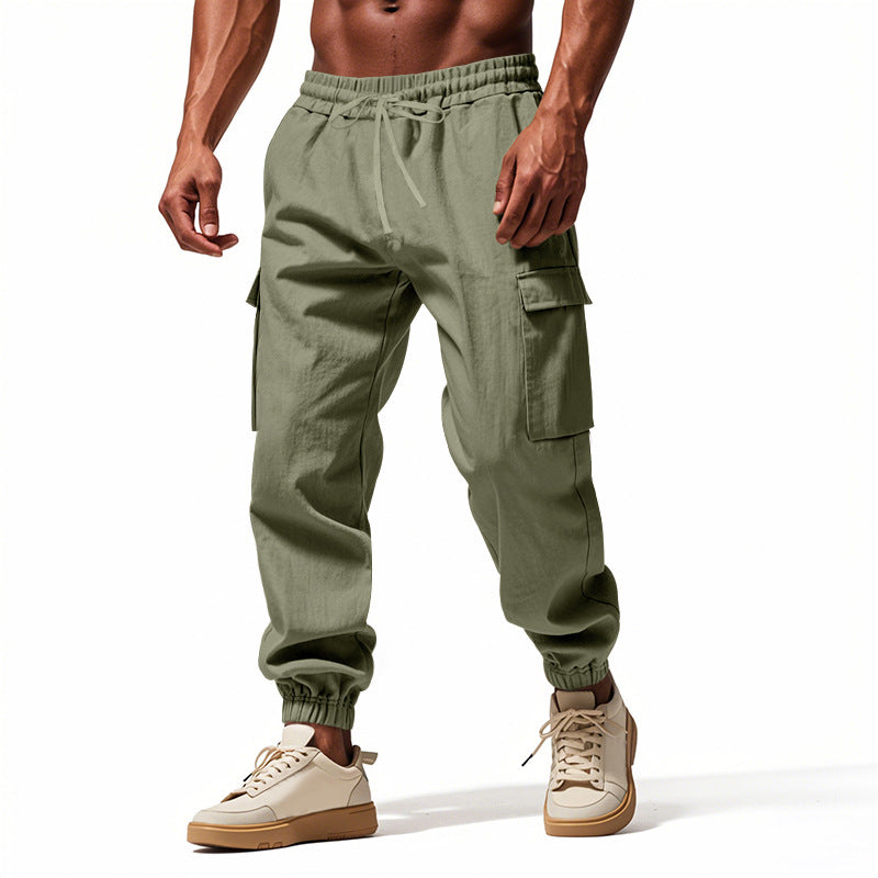 Herren Cargo-Hose mit elastischem Bund und praktischen Seitentaschen Heidi-Mode