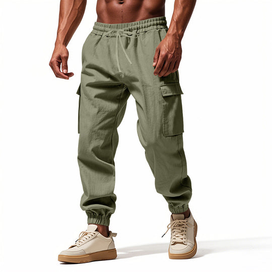 Herren Cargo-Hose mit elastischem Bund und praktischen Seitentaschen Heidi-Mode