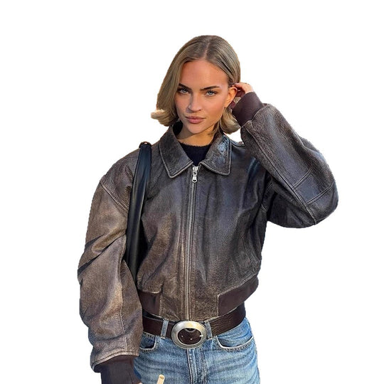 Damen Bomberjacke mit lässigem Schnitt und Zipper-Details Heidi-Mode