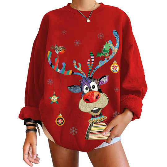 Heidi-Mode | Jul Ox Farbe Druck Rundhals Pulli